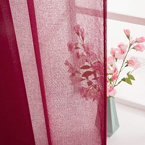 MIULEE Burgundy Red Window Valance 1 Panel 54W x 18L - Image 4