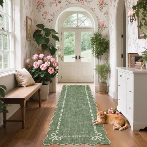 GarveeHome Scalloped Hallway Runner Rug 2x6 Non Slip Bedroom Rugs - Image 3