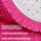 OLANLY Hot Pink Round Rugs for Bedroom - Image 6