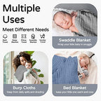 Yoofoss Hooded Baby Bath Towels 2 Pack 100% Muslin Organic Cotton - Image 2