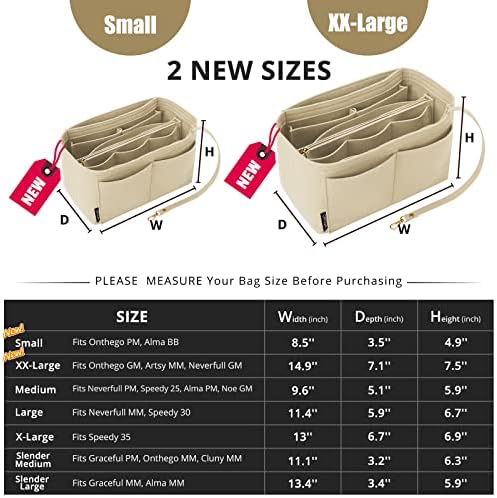 OPPOSHE Purse Organizer Insert for Handbags, Softened Felt Bag Insert Organizer - Image 2