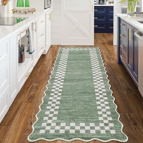GarveeHome Hallway Runner Rug 2x6 Non Slip Scalloped Washable Kitchen Rug - Image 2
