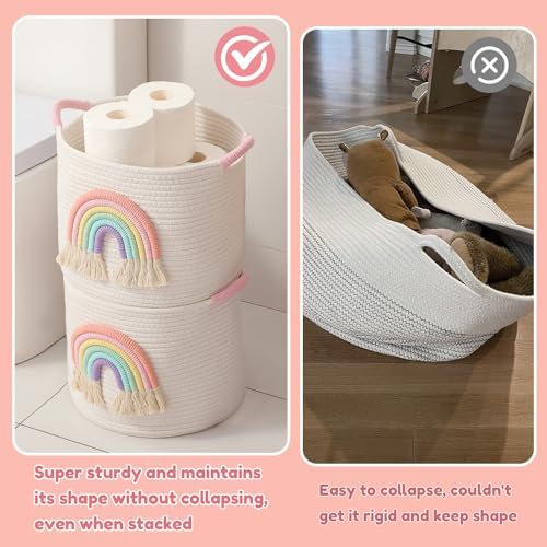 Toy Storage Baskets Woven Cotton Rope Storage Basket - Image 7