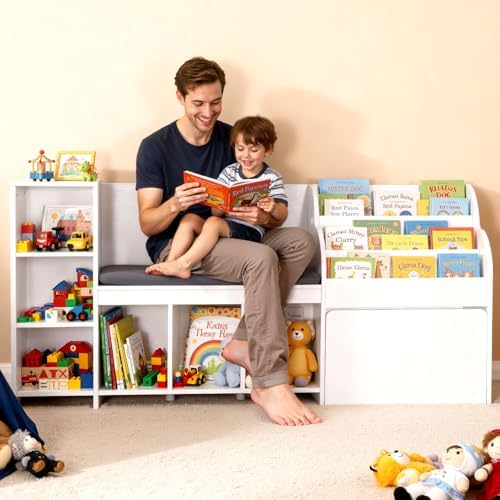 VEVOR Kids Reading Nook, Wooden Storage Bench - Image 2