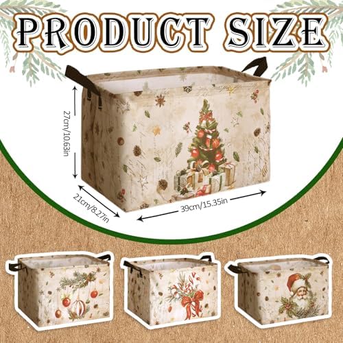 4pcs Christmas Storage Basket Fabric Laundry Baskets - Image 3