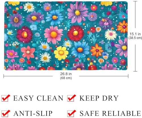 Shower Mat Non Slip, Colorful Daisy Anti Slip Bath Mat - Image 4