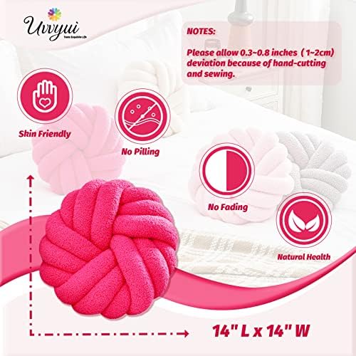 Uvvyui Knot Pillows, 14 Inch Decorative Throw Pillows Round Pillows Cushion - Image 2