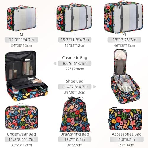BAGAIL 8 Set Packing Cubes Luggage Packing Organizers - Image 2