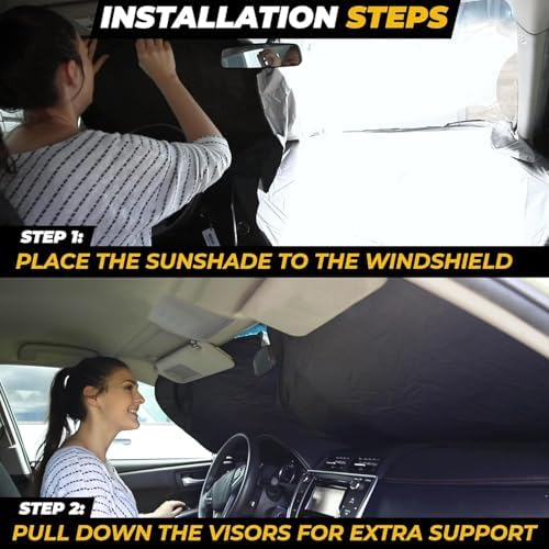 Autovir Windshield Sun Shade for Jeep, 280T UV Sun Blocker, Visor Shield - Image 5