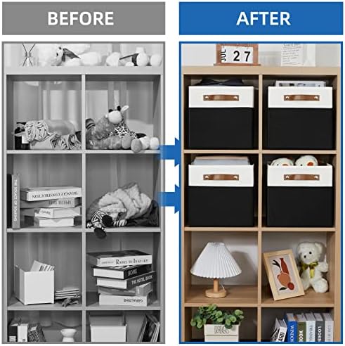 Temary 11 inch Cube Storage Bin 4 Pack Fabric Storage Cubes - Image 5