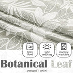 Vangao Floral Valances for Windows Leaf Grey W50 X 16L 1 Panel - Image 2