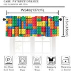 Building Block Toy Valance Kids Curtains, Abstract Geometric Colorful Toy Brick - Image 2