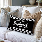 Long Live Boyhood 12x20 Pillow Cover, Boys Room Decor, Trendy Black and White - Image 4