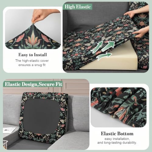 8Pcs Patio Cushion Covers Stretch Outdoor Furniture Protector Slipcovers - Image 4