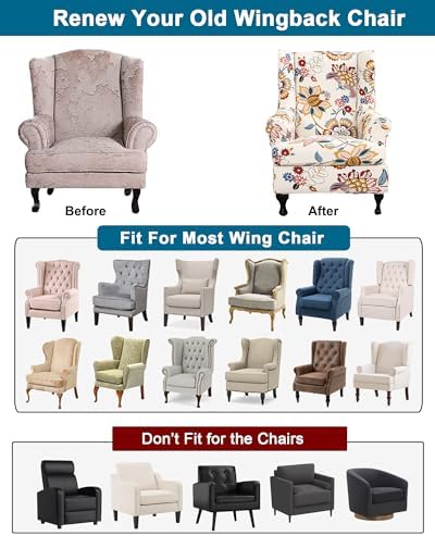 CRFATOP Wingback Chair Covers Wing Armchair Slipcovers - Image 4