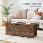 VANKILEY 47.2" Storage Chest Extra Large, Wooden Storage Bench, Rustic Brown - Image 3