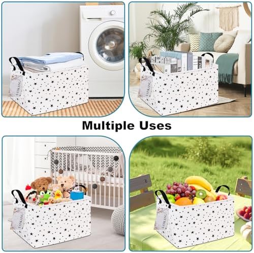 Rectangular Star Fabric Storage Basket - Image 5