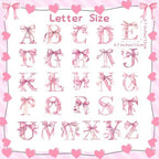 Honoson Pink Bow Alphabet Wall Stickers, A-Z Peel and Stick Letter Decals - Image 3
