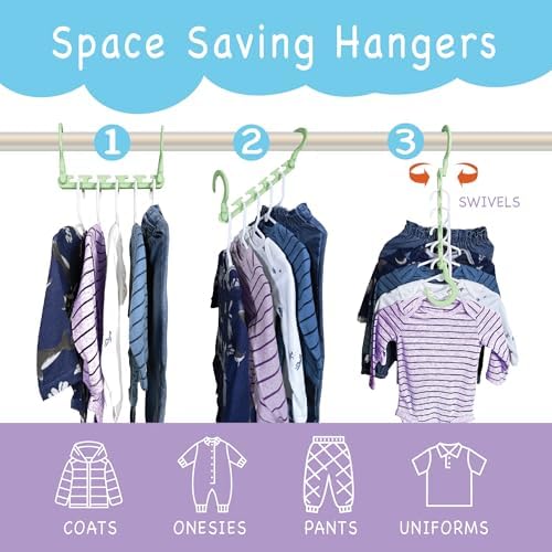 Wonder Hanger Max Space Saving Hangers, 360° Hooks, Pastel Green - Image 2
