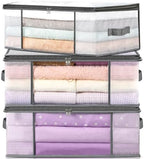 LANDNEOO 3-Pack Clothes Storage Bags, Plastic Foldable Blanket Storage bins by MakeLifeBetterEasier