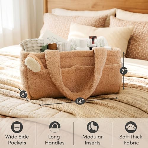 PUTSKA Baby Diaper Caddy Organizer, Nursery Fleece Basket - Image 4