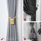 NICEEC 4 Pack Wooden Polyhedron Magnetic Curtain Tiebacks Boho Home Decor Drape - Image 2