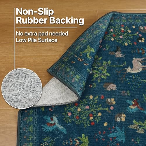 BESBLEE 8X10 Washable Area Rug for Living Room, Animal Non Slip - Image 6