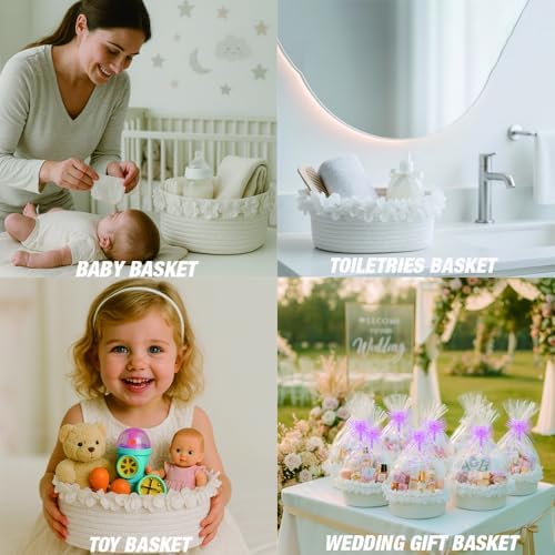 White Cotton Rope Gift Basket - Image 4
