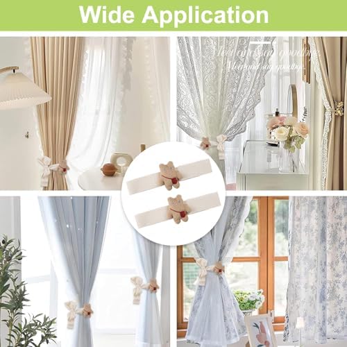 Cute Cartoon Animal Curtain Tiebacks 4Pcs Drape Rope Holdbacks - Image 7