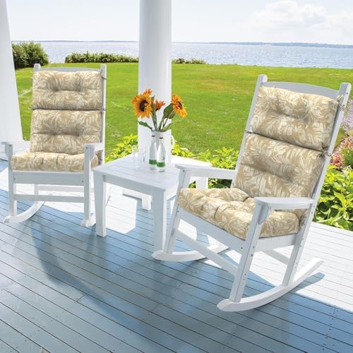 DYTXIII Outdoor High Back Chair Cushions Set of 2, Water Repellent Tufted - Image 2
