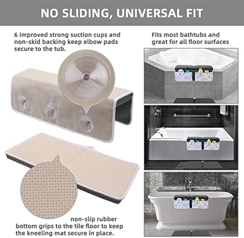 Bath Kneeler and Elbow Rest Set Baby Bath Kneeling Pad, Thick Non-Slip Bathing - Image 3