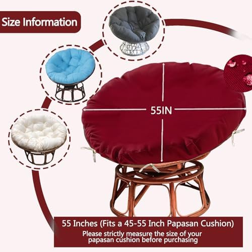Papasan Cushion Cover Only, 55in Outdoor Indoor Papasan Chair Cushion Cover - Image 2