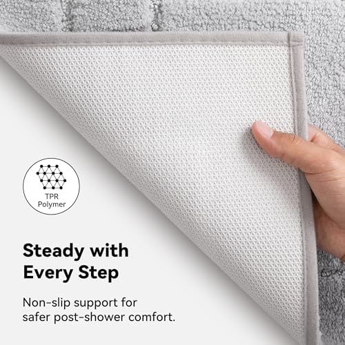 GRANNY SAYS Gray Bathroom Rug 20" x 30", Non-Slip Microfiber Bath Mat - Image 5