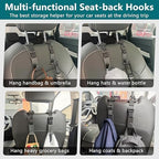 Amooca 4 Pack Anti-drop Headrest Hooks Adjustable Car Seat Organizer - Image 4