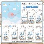Baby Closet Dividers 8PCS, Retro Train Themed Wooden Double-Sided Clothes Size - Image 5