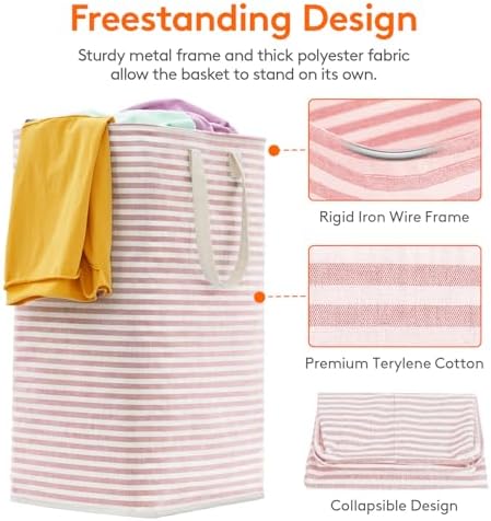 Lifewit 80L Large Laundry Baskets, 2 Pack, Reinforced Handles - Image 2