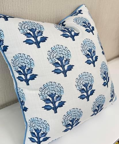 Marigold Floral Print 18x18 Throw Pillow Cover - Image 3