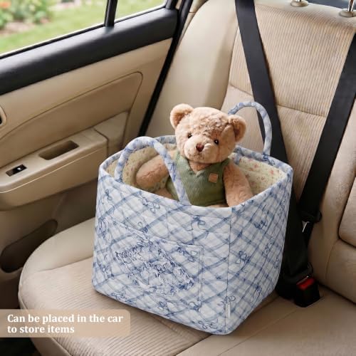Floral Fabric Storage Basket Car Interior Storage Basket Underwear Sundries - Image 4
