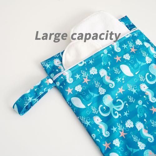 Happy Flute 3 Set Wet Bag Storage Bag Zipper Waterproof Washable - Image 3