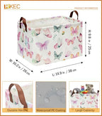 Rectangle Pink Butterfly Storage Basket, Collapsible Storage Bin, Books Box - Image 6
