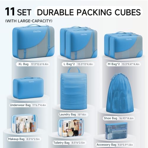 OlarHike 11 Set Packing Cubes for Travel, Gifts for Women Mom, Anti-Tearing - Image 2