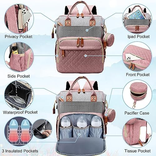 SHITIESHOU Diaper Bag Backpack Baby Bag, Baby Girl Boy Diaper Bag - Image 3