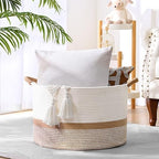 45L Blanket Basket, 17.5"x11.5" Woven Storage Baskets - Image 3