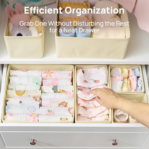 Vtopmart 12 Pack Baby Clothes Organizer, Foldable Fabric Drawer Bins - Image 3