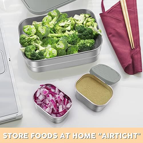 Tanjiae 3 CUP+1 CUP Stainless Steel Lunch Snack Containers Set | Leak Proof 304 - Image 6