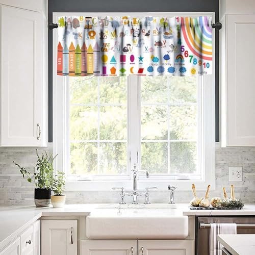 Kids Alphabet Valance Curtain Cartoon Rainbow Alphabet ABC Learning Daycare - Image 5