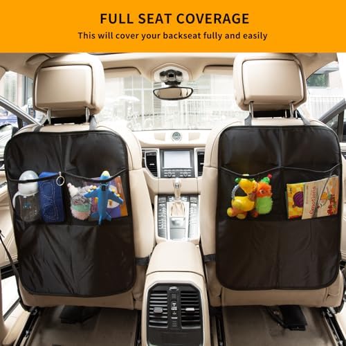 2Pack Back Seat Cover for Kids Kick Mats Backseat Protector - Image 7