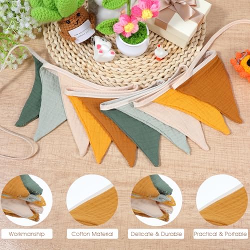 Nogeqi Pennant Banner Flags, Boho Garland Triangle Bunting Banner - Image 3