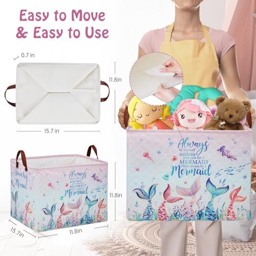 Mermaid Nursery Decor Hamper Pink Laundry Hamper Ocean Fish Animal Baby Girl - Image 3
