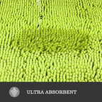 Yeaban Chenille Lime Green Bathroom Rug 40"x60", Non-Slip Rubber Backing - Image 5